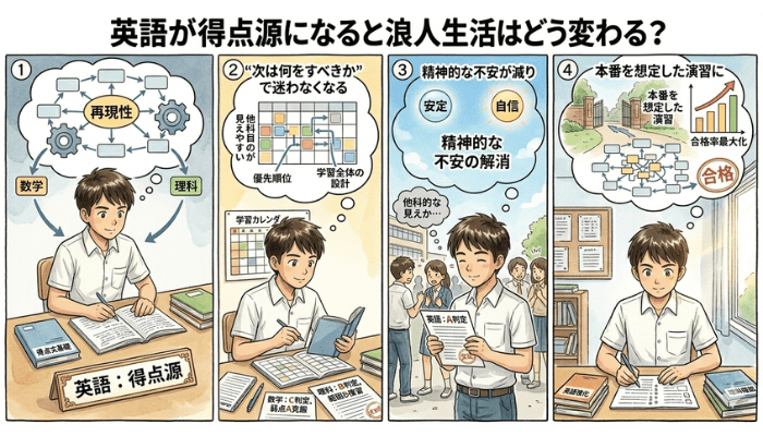 英語が得点源になると浪人生活はどう変わる？